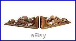 Victorian Pair of Hand Carved Wood Shelf Bracket Griffin Furniture Support