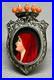 Victorian Pendant Brooch 800 Silver Virgin Mary Marcasite & Coral Hand Painted