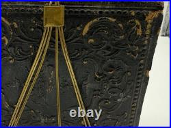 Victorian Shell Cameo Brooch Hand Carved Scene in Gilt Velvet Frame c1840-1870