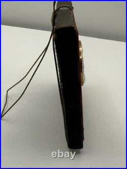 Victorian Shell Cameo Brooch Hand Carved Scene in Gilt Velvet Frame c1840-1870