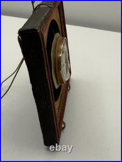 Victorian Shell Cameo Brooch Hand Carved Scene in Gilt Velvet Frame c1840-1870