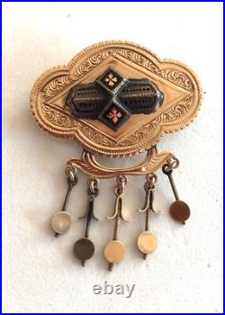 Victorian Solid 10k Yellow Gold Hand Made Antique Pin/pendant