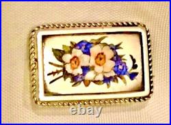 Victorian Sterling Silver Enamel Daffodil Brooch Antique Petite Floral Pin Vtg