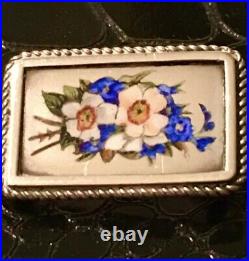 Victorian Sterling Silver Enamel Daffodil Brooch Antique Petite Floral Pin Vtg