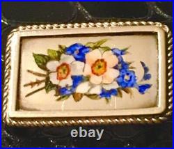 Victorian Sterling Silver Enamel Daffodil Brooch Antique Petite Floral Pin Vtg