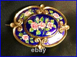 Victorian Sterling Silver Enamel Daffodil Brooch Antique Petite Floral Pin Vtg