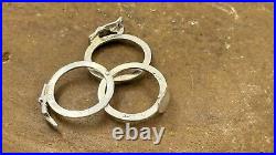 Victorian Sterling Silver Fede Gimmel 3 part Clasped Hand Ring Puzzle Sz 5