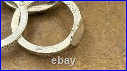 Victorian Sterling Silver Fede Gimmel 3 part Clasped Hand Ring Puzzle Sz 5