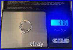 Victorian Sterling Silver Fede Gimmel 3 part Clasped Hand Ring Puzzle Sz 5