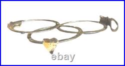 Victorian Sterling Silver Fede Gimmel RARE HEART 3 Part Clasped Hand Ring Sz 6