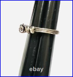 Victorian Sterling Silver Fede Gimmel RARE HEART 3 Part Clasped Hand Ring Sz 6