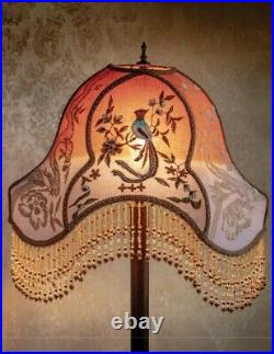 Victorian Trading Co Nightingale Hand Dyed Embroidered Bird Lampshade