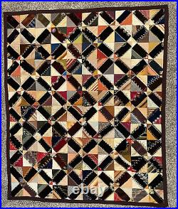 Victorian Velvet & Silk Crazy Quilt, with Hand Embroidery