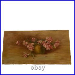 Victorian antique roses floral hand painted original oil PAINTING yard long art