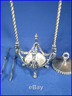 Victorian hand painted cranberry glass pickle caster with silver plated base