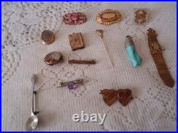 Victorian mourning jewelry, Hair Brooch, Locket, Hand Pendant, Bar Pin, Stick Pin
