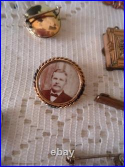 Victorian mourning jewelry, Hair Brooch, Locket, Hand Pendant, Bar Pin, Stick Pin