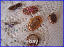 Victorian mourning jewelry, Hair Brooch, Locket, Hand Pendant, Bar Pin, Stick Pin