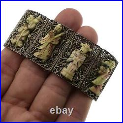 Victorian or Older Chinese Export Figurine Bracelet Hand Made