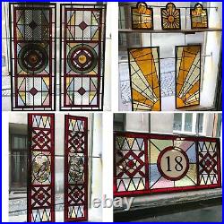 Victorian or contemporary stained glass window door panels, hand made to order
