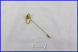 Vintage 14k Hand holding white Pearl STICK PIN yellow gold Victorian Style