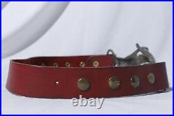 Vintage 1960s-1970s Victorian Revival Clasping Hands Surrealist Leather Belt