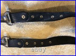 Vintage 1960s 1970s Victorian Revivial Clasping Hands Buckle Leather Belt