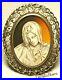 Vintage 800 Silver Filigree Hand Painted Madonna Portrait Italian Pendant Brooch