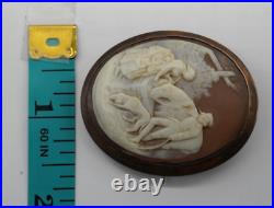 Vintage 9k Victorian Hand Carved Cameo Brooch- 13.2 Grams- A1869