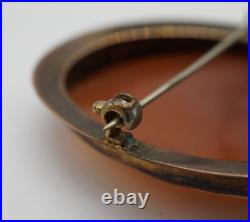 Vintage 9k Victorian Hand Carved Cameo Brooch- 13.2 Grams- K256