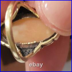 Vintage Antique Victorian 10k Yellow Gold Hand Made Cameo Ring Size 4.5