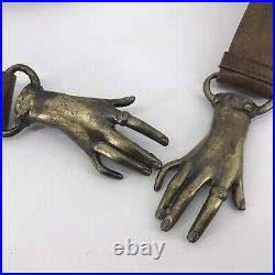 Vintage Belt Brass Metal Woman's Clasping Hands Victorian Style Buckle