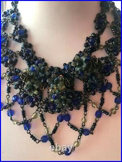 Vintage COLLEEN TOLAND Colbolt Choker, Handbeaded, 1990s, Signed