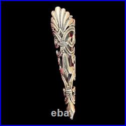 Vintage Corsage Pin Brooch Sterling Hand And Hamer Estate 2.25 Victorian Style