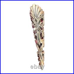 Vintage Corsage Pin Brooch Sterling Hand And Hamer Estate 2.25 Victorian Style