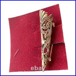 Vintage Corsage Pin Brooch Sterling Hand And Hamer Estate 2.25 Victorian Style