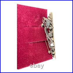 Vintage Corsage Pin Brooch Sterling Hand And Hamer Estate 2.25 Victorian Style
