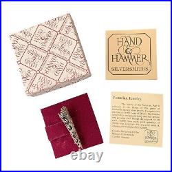 Vintage Corsage Pin Brooch Sterling Hand And Hamer Estate 2.25 Victorian Style
