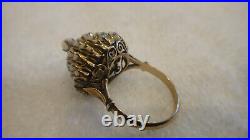 Vintage Estate Antique Ring 14k Gold Opal Tower Victorian Hand Made Ornate READ