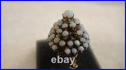 Vintage Estate Antique Ring 14k Gold Opal Tower Victorian Hand Made Ornate READ
