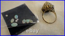Vintage Estate Antique Ring 14k Gold Opal Tower Victorian Hand Made Ornate READ