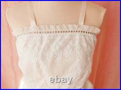 Vintage French Hand Stitch Embroidered Camisole Lace Top Rouje