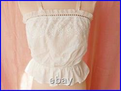 Vintage French Hand Stitch Embroidered Camisole Lace Top Rouje