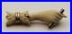 Vintage Gold tone Creamy Plastic VICTORIAN HAND HOLDING FAN Shape Brooch