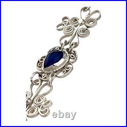 Vintage Hand Carved Cameo Necklace Filigree Victorian Revival Bezel Set Glass 9H