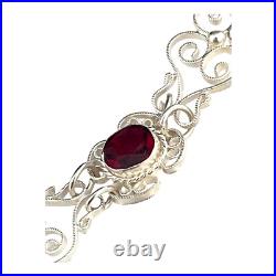 Vintage Hand Carved Cameo Necklace Filigree Victorian Revival Left Facing 9H