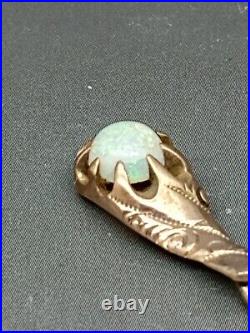 Vintage Hand Etched Fiery Opal 10K Gold Victorian Stick Hat Pin 1.8 Grams 2 1/2