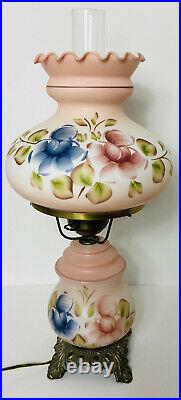Vintage Hand Painted 3-Way 1972 L&L WMC Gone With The Wind Hurricane Lamp 20