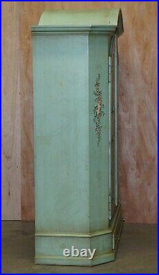 Vintage Hand Painted Blue 18th Century Style Wardrobe With Floral Detailing