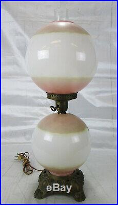 Vintage Hand Painted Table Globe Lamp double lights top and/or bottom globe
